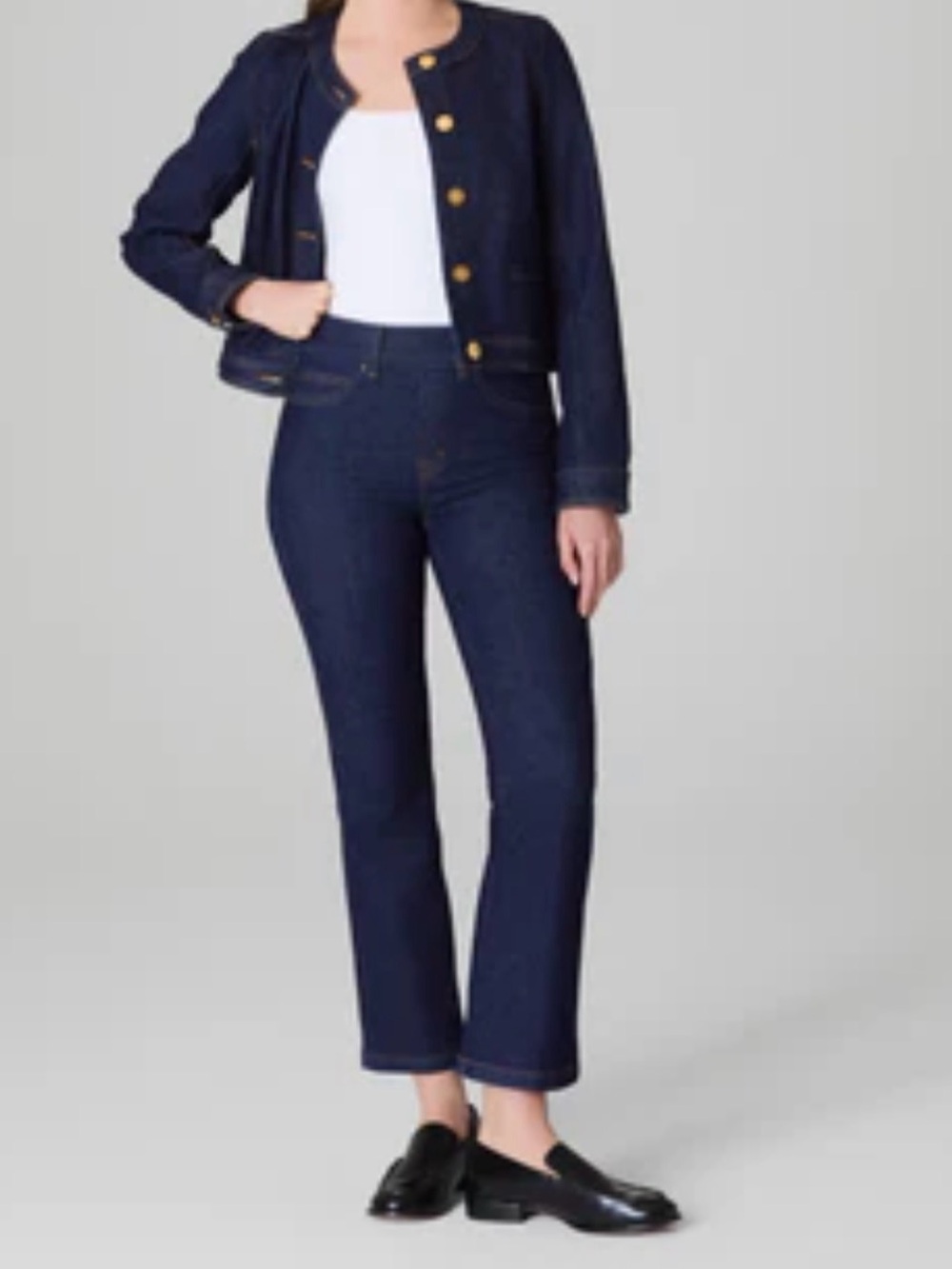 SPANX Indigo Cropped Bootcut Jeans